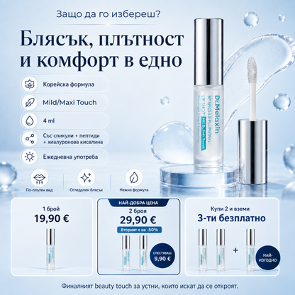 Dr. Melaxin Lip Shot уголемяващ гланц за устни със спикули